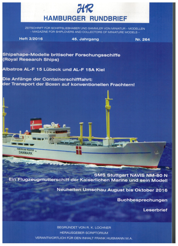 Nr. 264 Heft 3-2016 45. Jahrgang; Hamburger Rundbrief (1 St.)